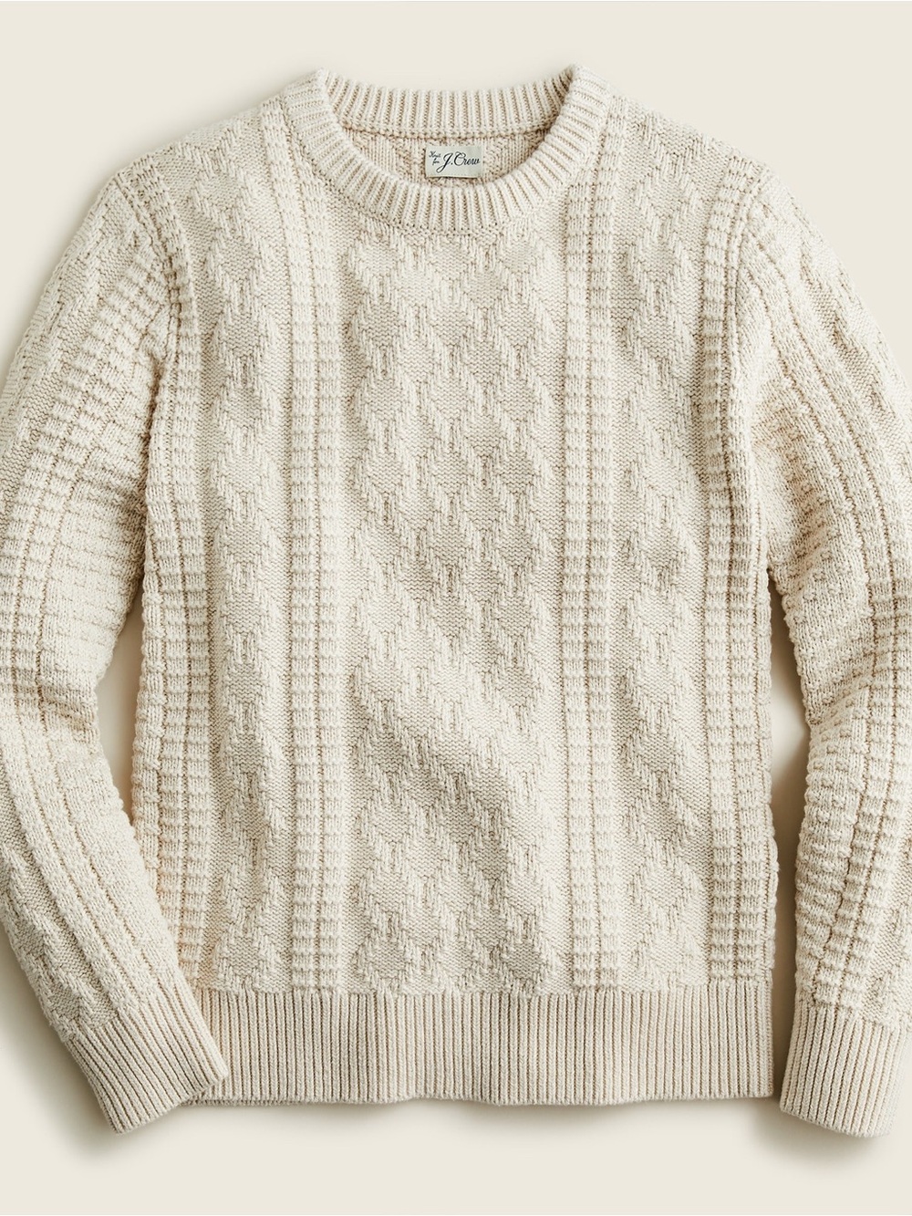 J. Crew Cable Crewneck Sweater - Cream